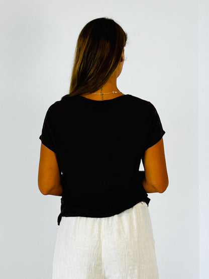 Réf-2296 T-shirt basique lin 100%