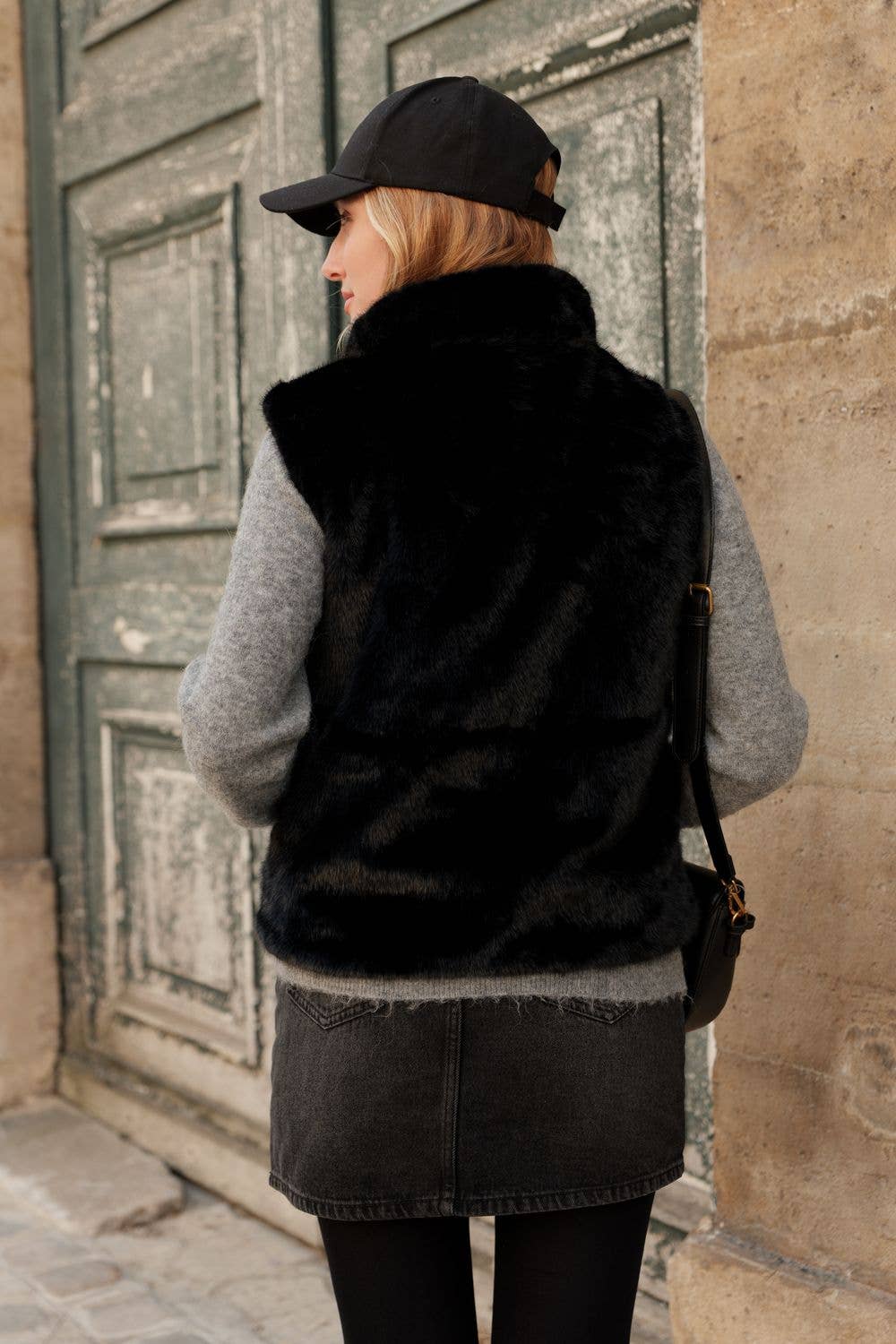 Gilet sans manche en fausse fourrure ultra douce