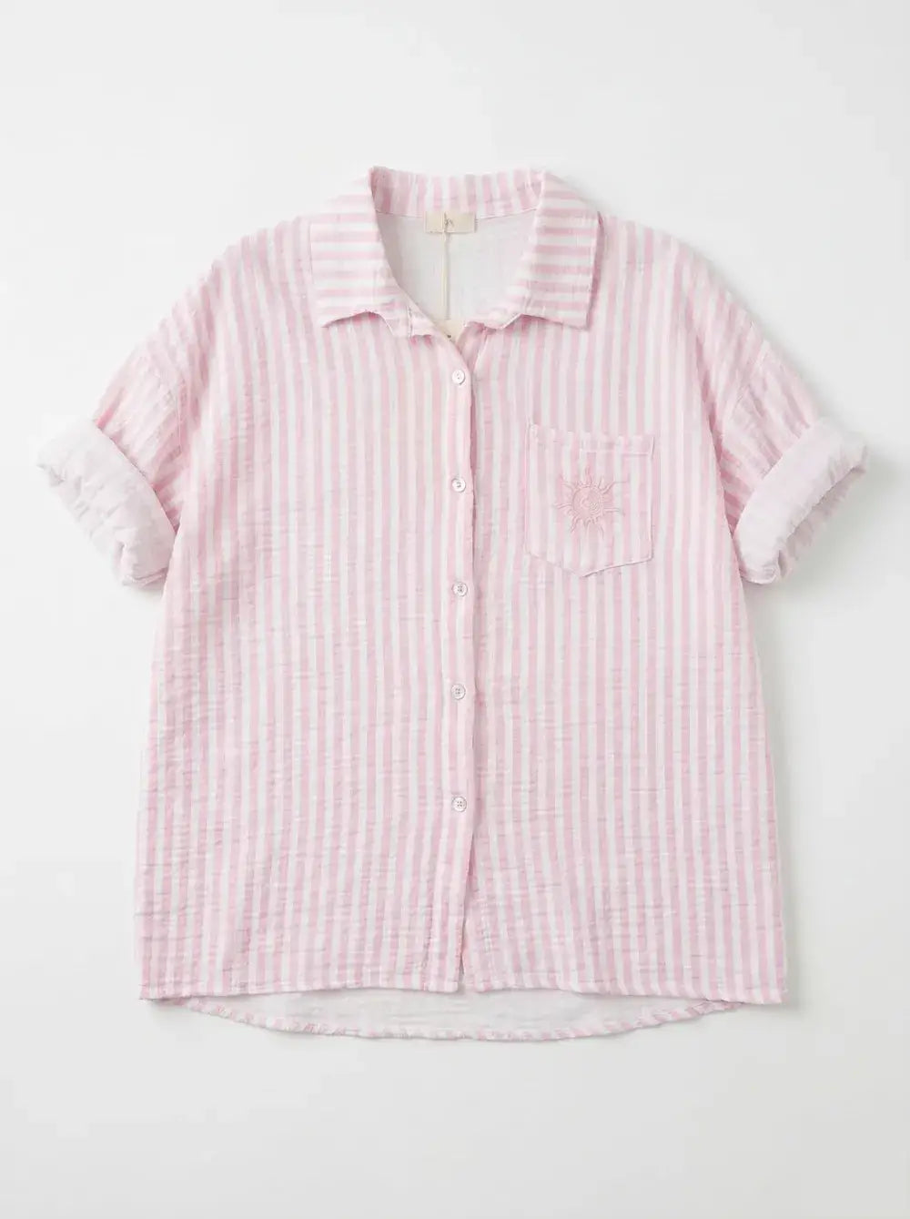 Chemise  Rayée et Soleil Brodé @91945_ChPocheSoleil