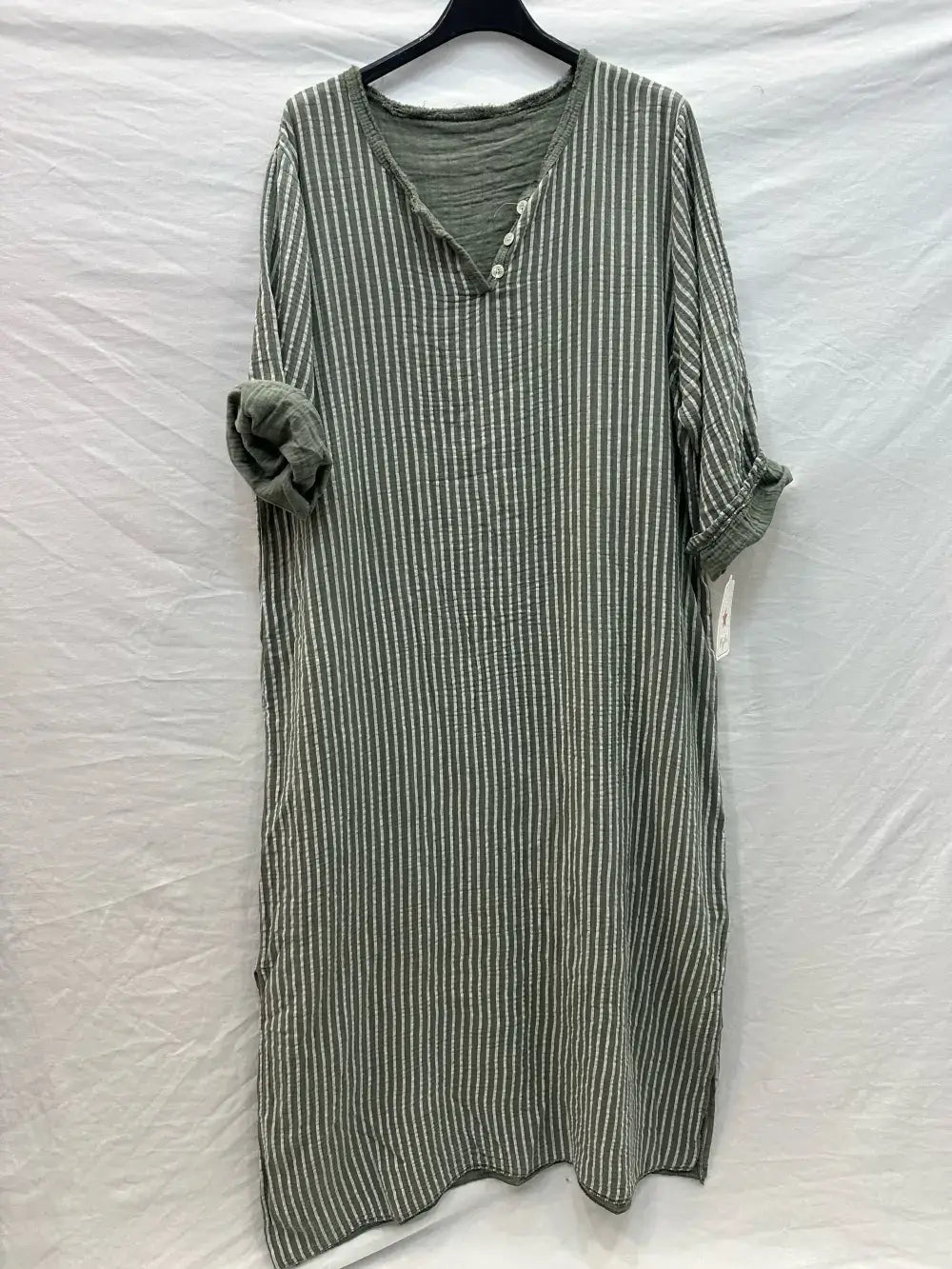 Robe longe  à rayure avec boutons @81820_RLBoutRayure