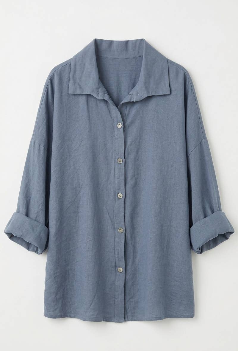 Chemise Oversize en Lin et Viscos @20664_ChLinUni
