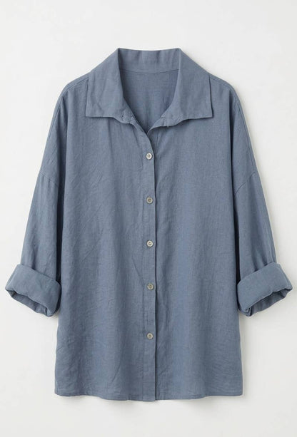 Chemise Oversize en Lin et Viscos @20664_ChLinUni