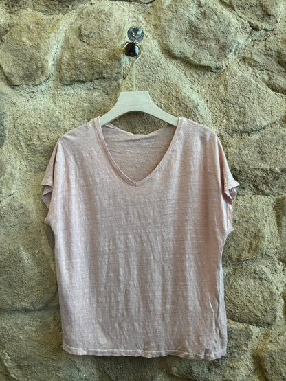 Réf-2296 T-shirt basique lin 100%