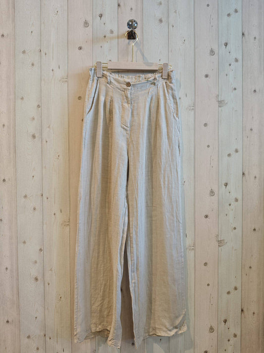 Ref-30523 PANTALON AVEC UN BOUTON LIN 100 %