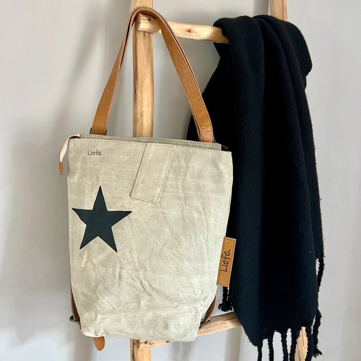 Sac à dos étoile noire (toile) durable
