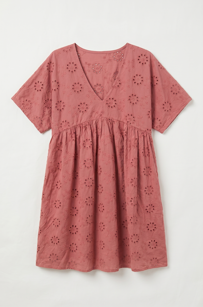 Robe Courte en Broderie Anglaise de Coton @6519_RCBroderie