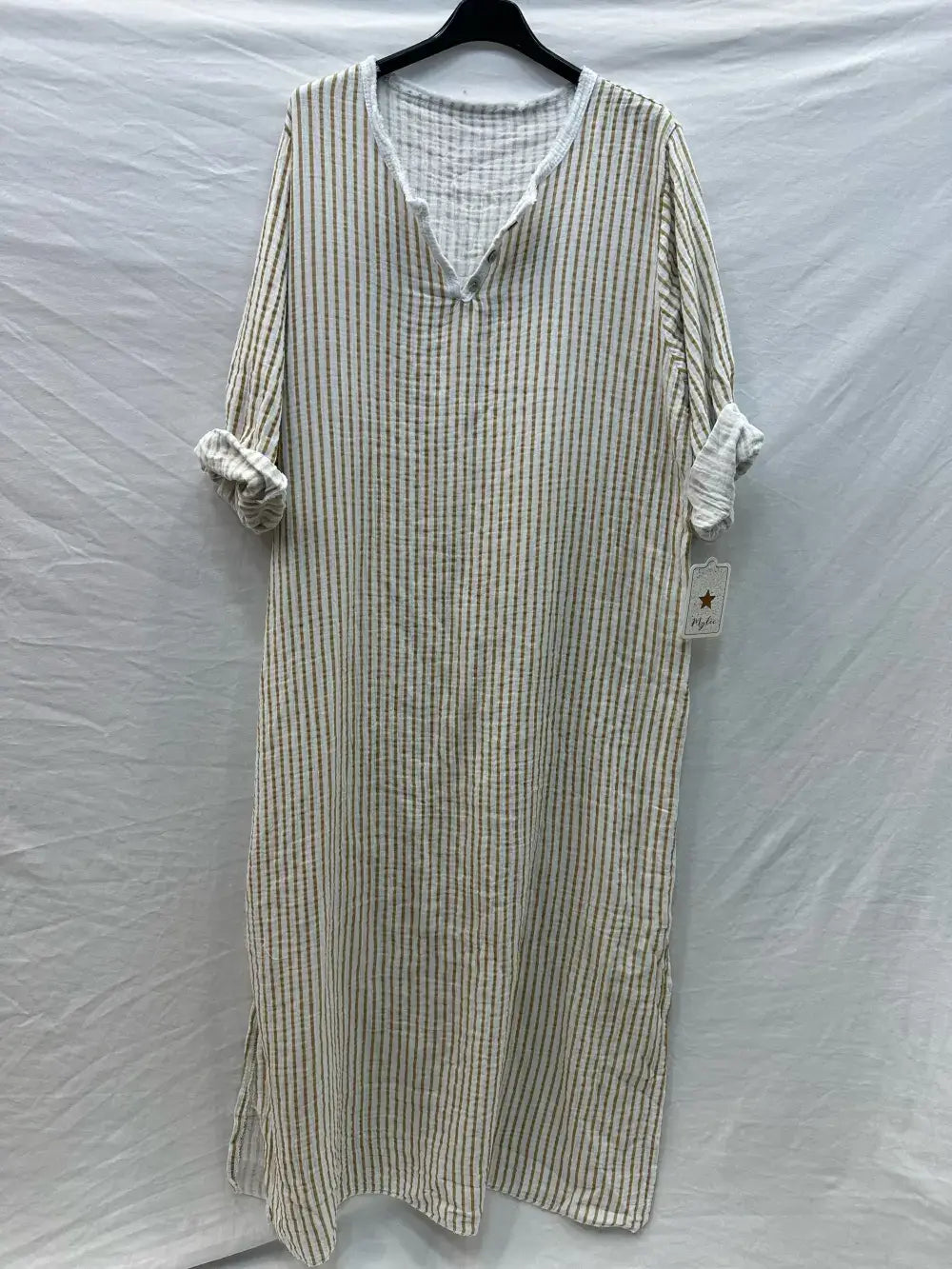 Robe longe  à rayure avec boutons @81820_RLBoutRayure