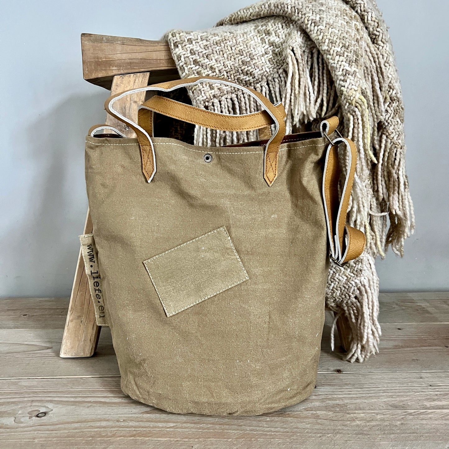 Sac seau vintage (toile foncée)