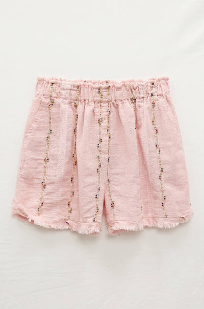 Short à Surpiqûres en Lin et Coton @211231_ShSurpique