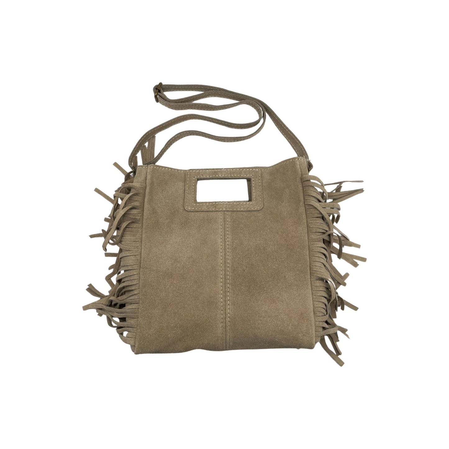 SAC A MAIN CUIR DAIM MARION TAUPE