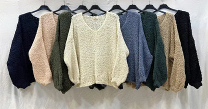 Pull bouclée oversized en laine et alpaga @24628_PulBoucleGT