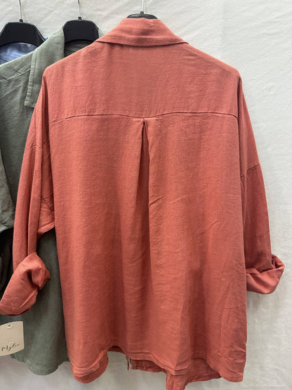 Chemise Oversize en Lin et Viscos @20664_ChLinUni
