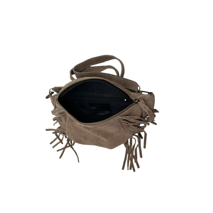 Sac banane cuir Suède Esperanza taupe