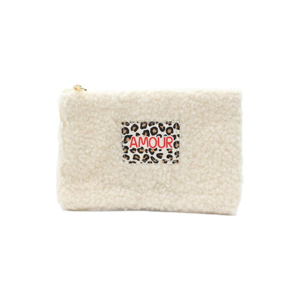 Pochette message moumoute - AMOUR léopard