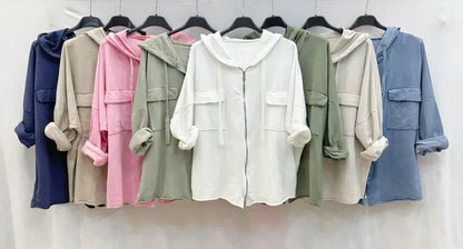 Gilet capuche avec zip et poches @8633_GZipPoches