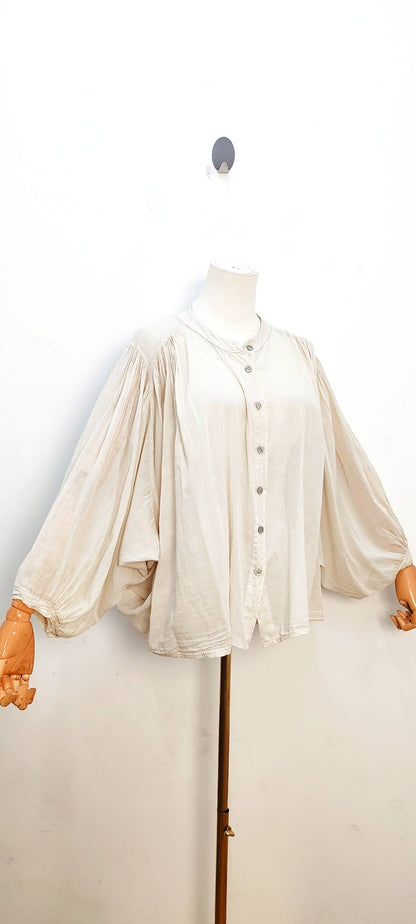 Blouse fluide manches longues ample bohème été
