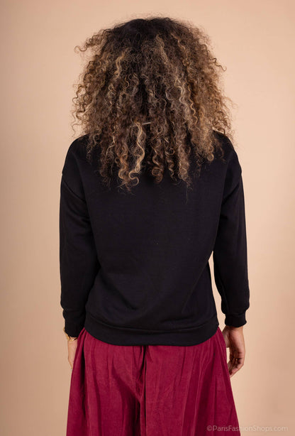 Sweat broderie "AMOUR" léopard  PP2514