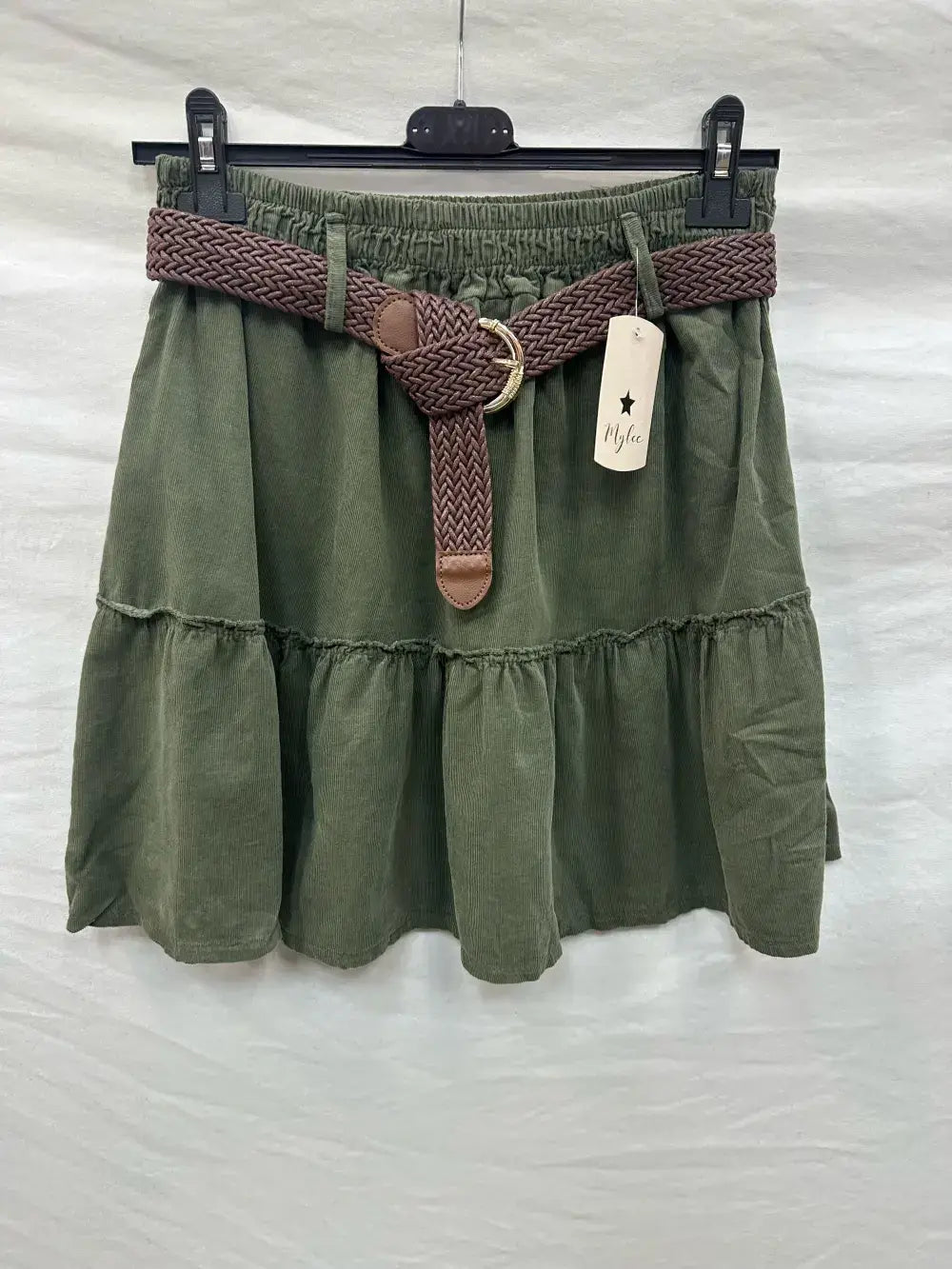 Jupe Courte À Volants En Velours @9731_JuVCourte