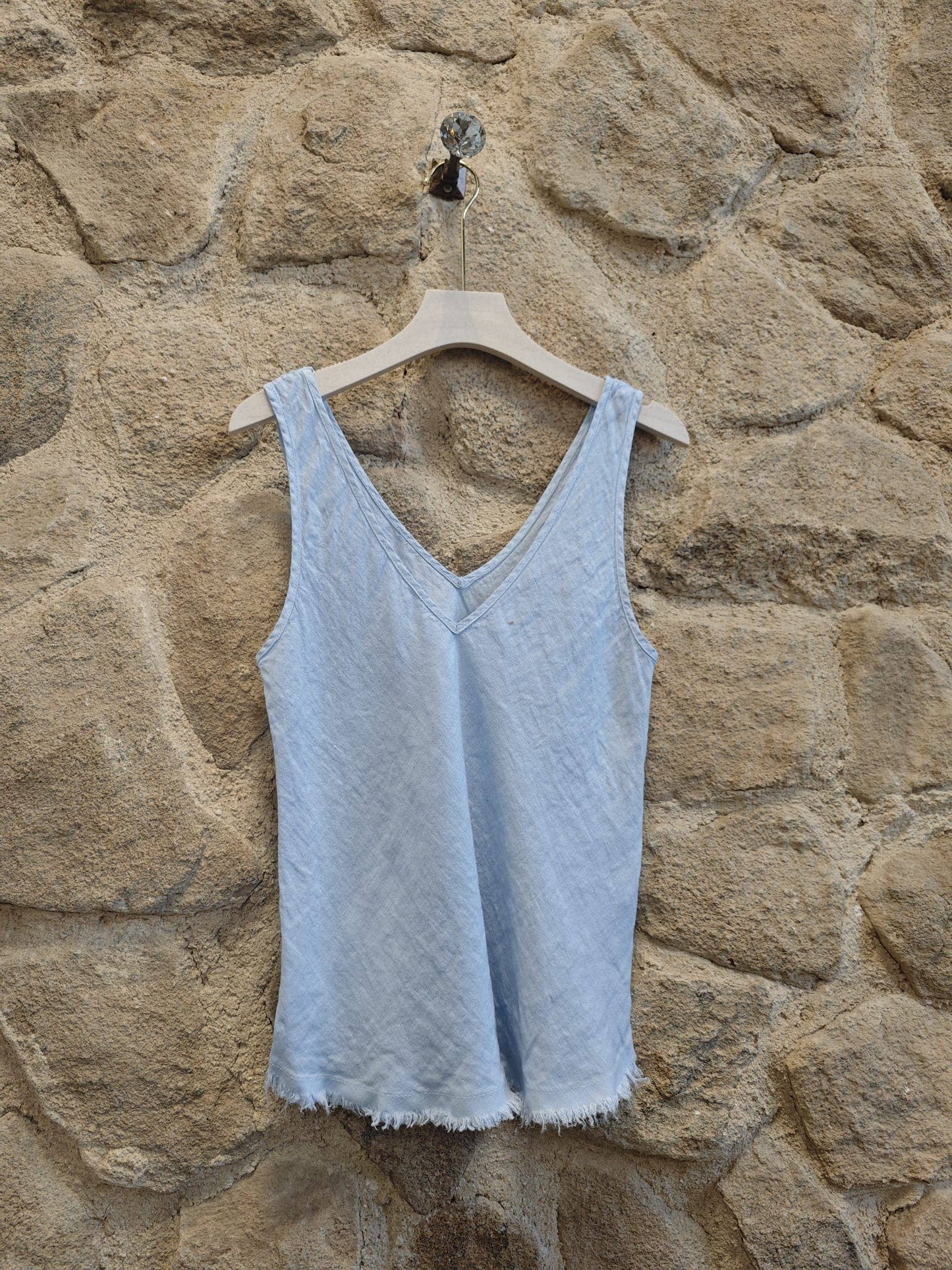 Ref-21591 T-shirt sans manches 100 % lin