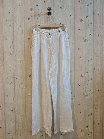 Ref-30523 PANTALON AVEC UN BOUTON LIN 100 %
