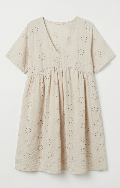 Robe Courte en Broderie Anglaise de Coton @6519_RCBroderie