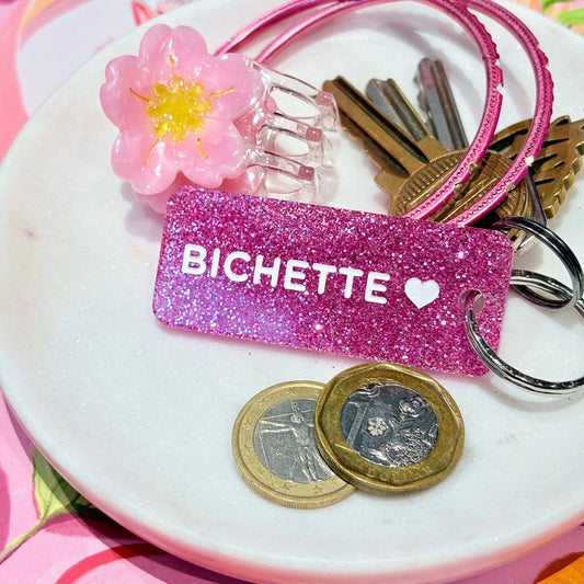 BICHETTE 🩷  Porte-clés à paillettes Plus de Love