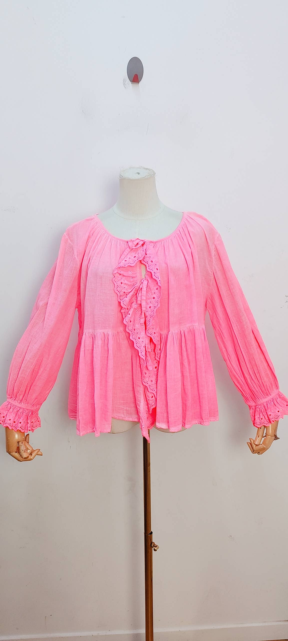 Blouse bohème manches longues à volants