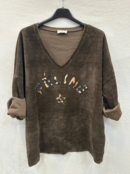 Haut En Velours À Col Féline @4589_HVFeline