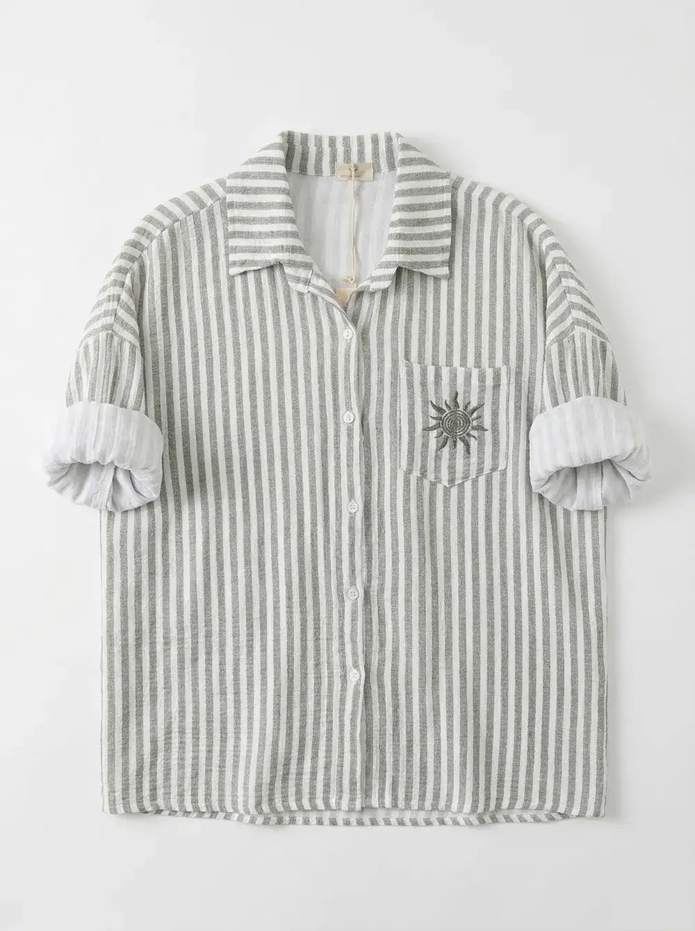 Chemise  Rayée et Soleil Brodé @91945_ChPocheSoleil