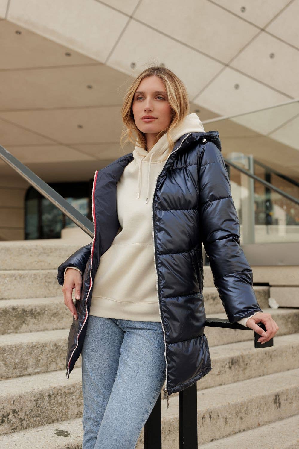 Doudoune mi-longue réversible imperméable