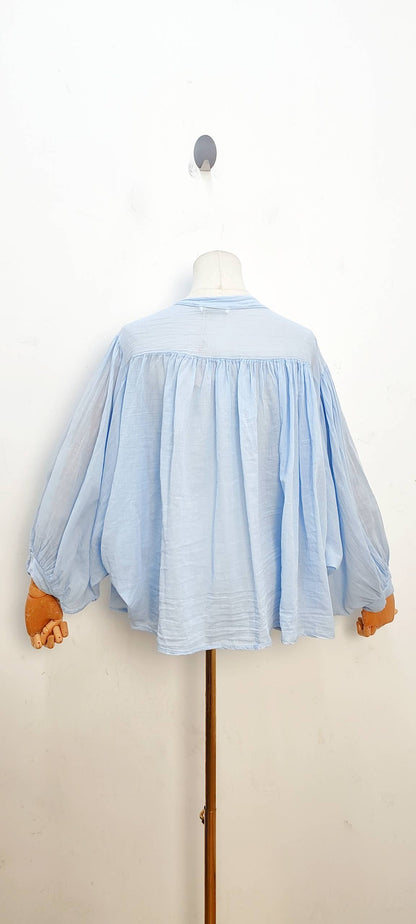Blouse fluide manches longues ample bohème été
