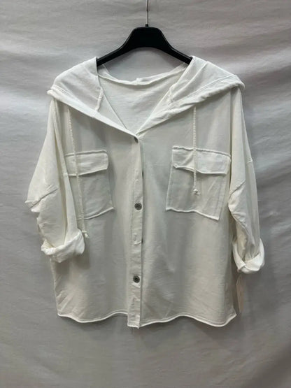 Gilet Boutonnage À Capuche Avec Deux Poches @10283_GiBoutPoc