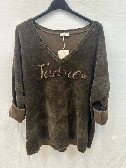Sweat-shirt En Velours j'adore @4589_HVJadore