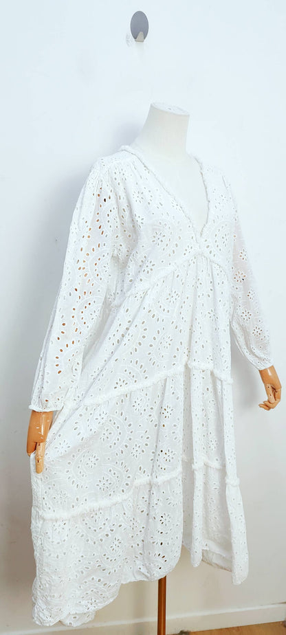 Robe En Broderie Anglaise- 10935