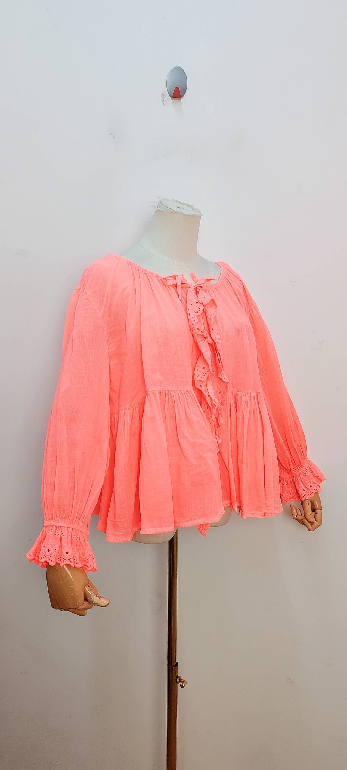 Blouse bohème manches longues à volants