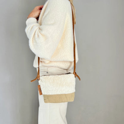 Sac peluche Mini teddy en coton (toile kaki)