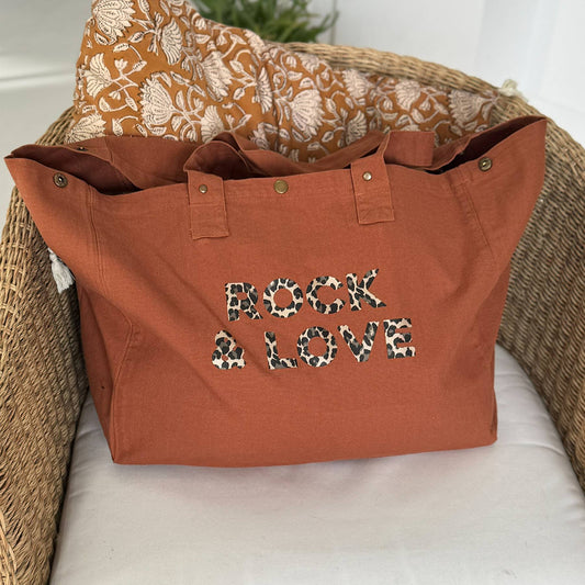 Grand cabas "Rock & Love" et son imprimé léopard - 3 coloris