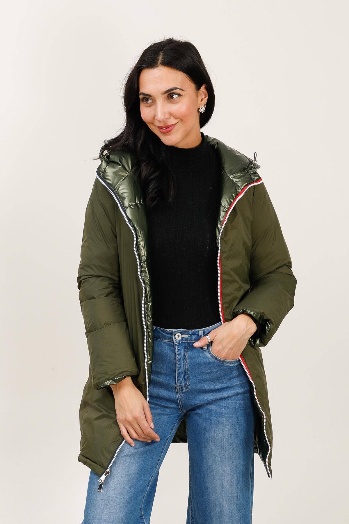 Doudoune mi-longue réversible imperméable