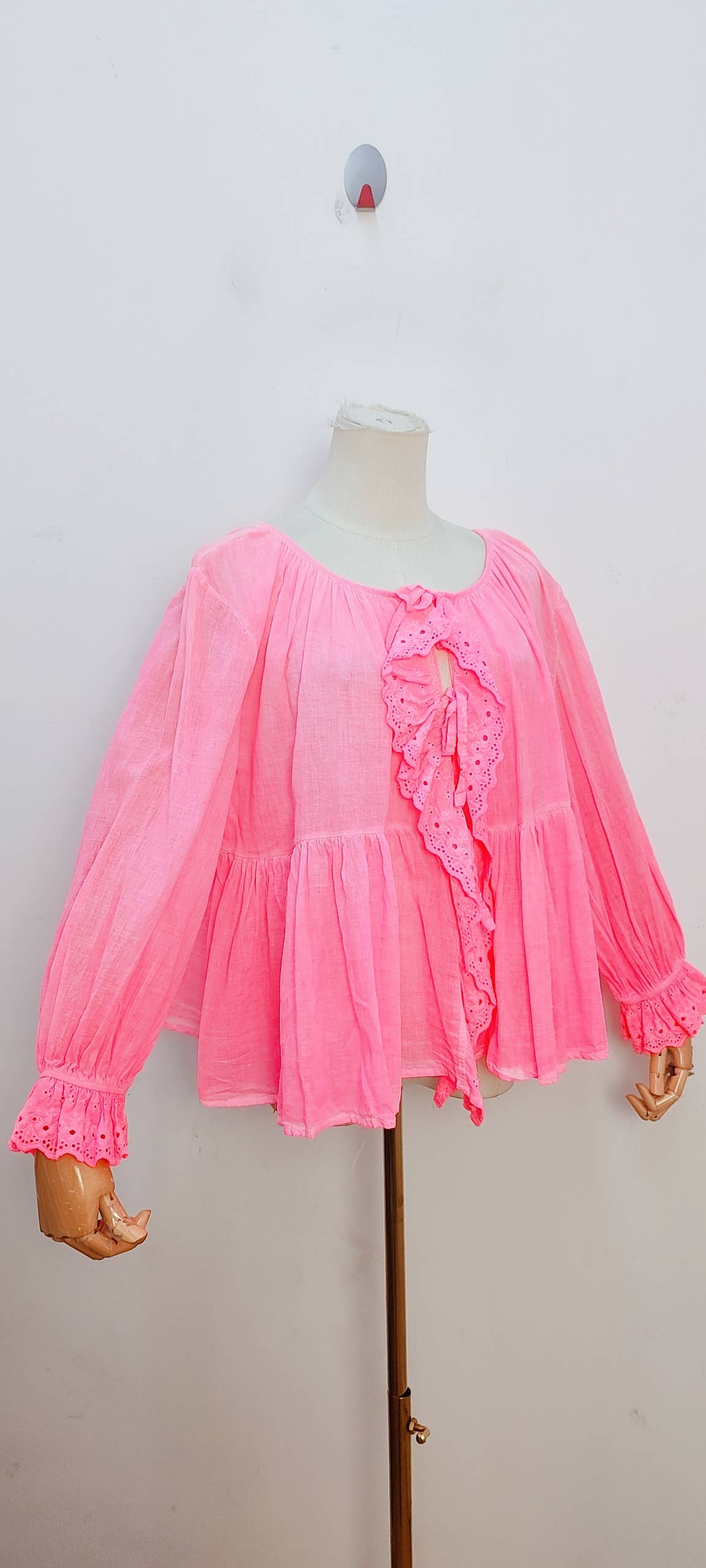 Blouse bohème manches longues à volants