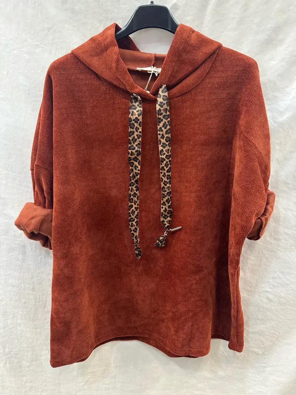 Sweats en velours avec cordon à léopard  @4618_SweatNoeudLeo