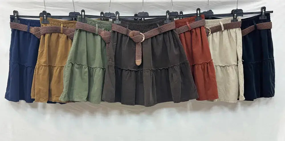 Jupe Courte À Volants En Velours @9731_JuVCourte