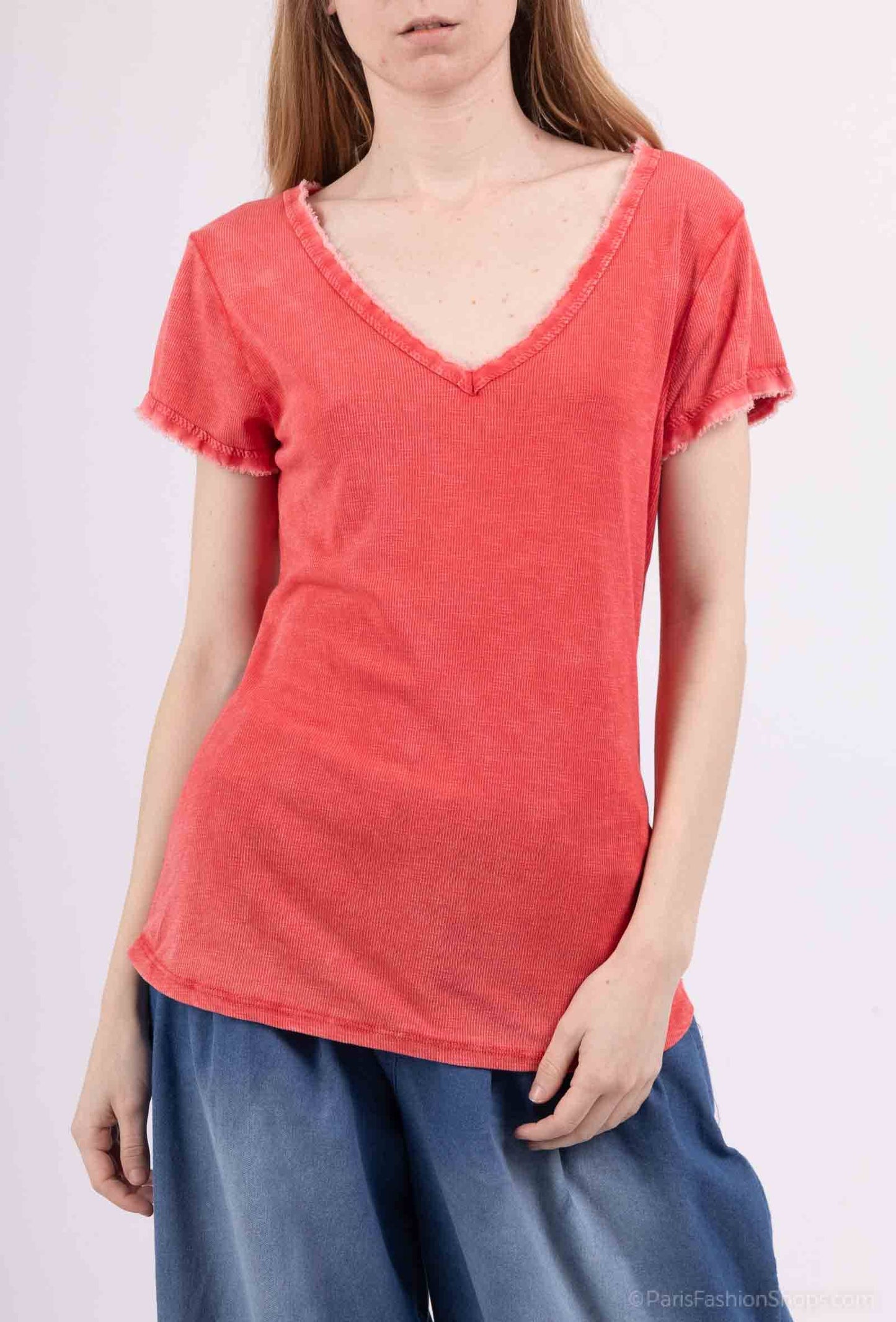 Tshirt coton délavé à manches courtes PT2504