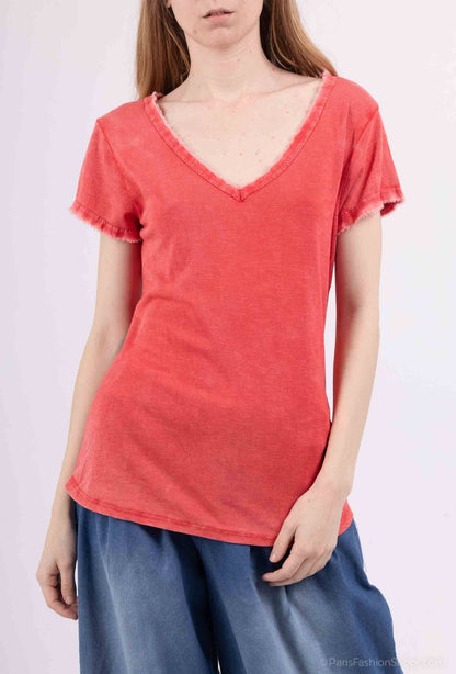 Tshirt coton délavé à manches courtes PT2504