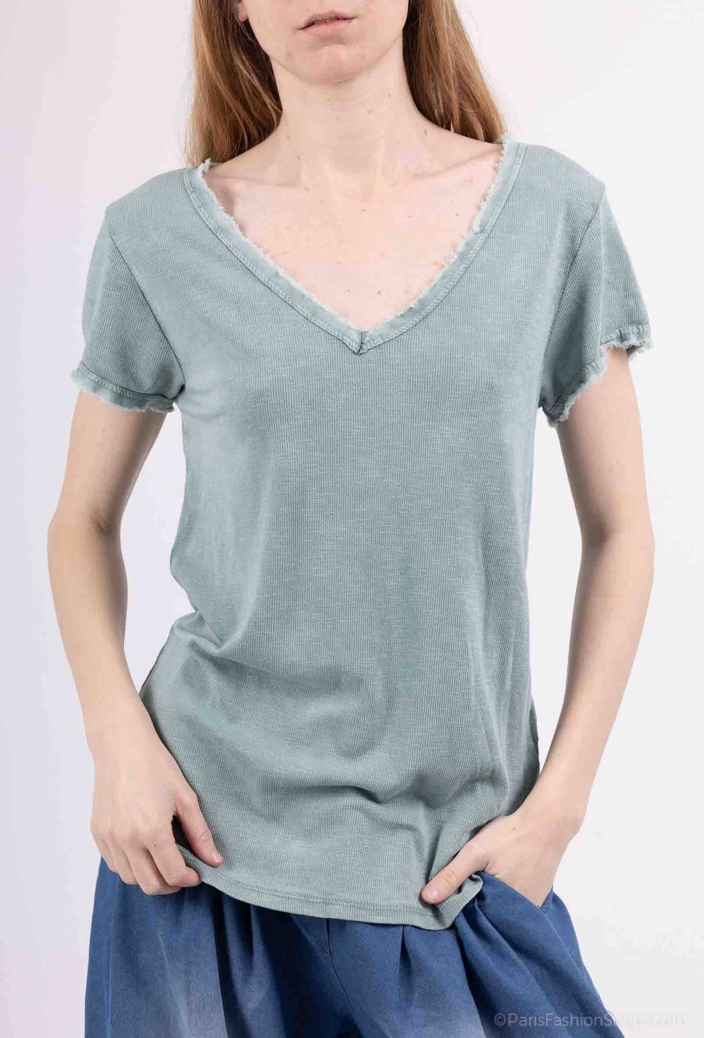 Tshirt coton délavé à manches courtes PT2504