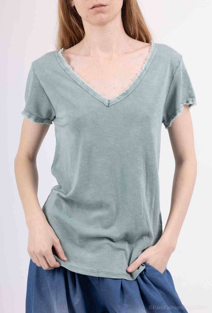 Tshirt coton délavé à manches courtes PT2504