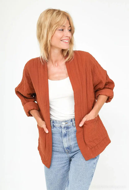 Veste matelassée en gaze de coton @5343_VesMatelasséGaze
