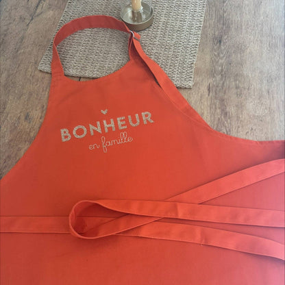 Tablier - Le Bonheur en Famille - 5 coloris au choix