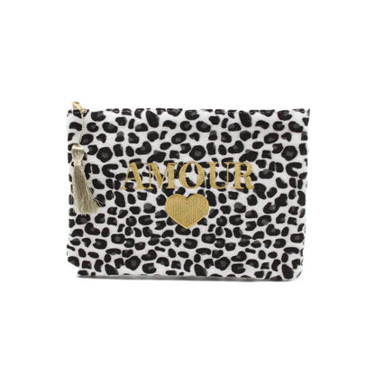 Pochette léopard message AMOUR