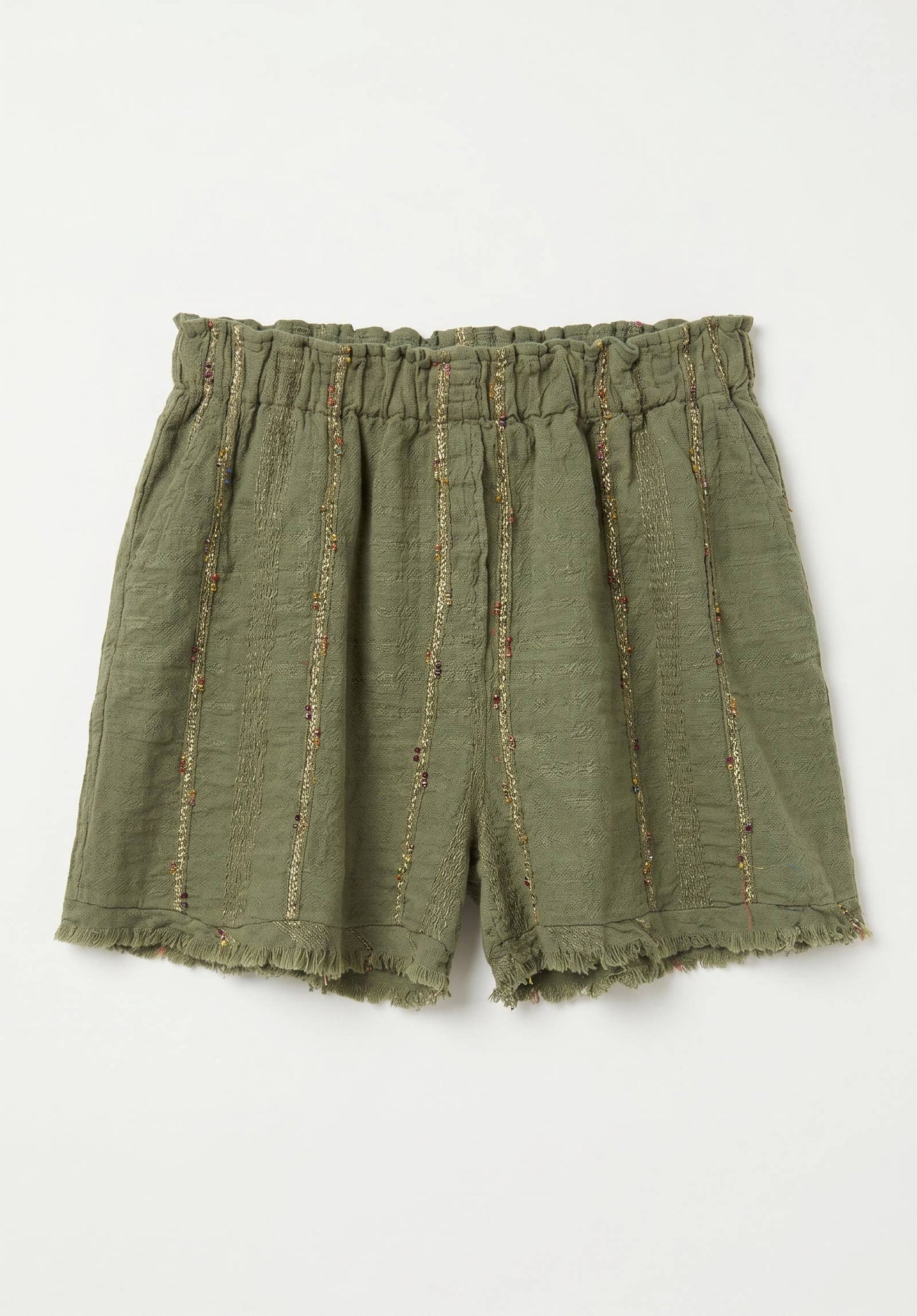 Short à Surpiqûres en Lin et Coton @211231_ShSurpique