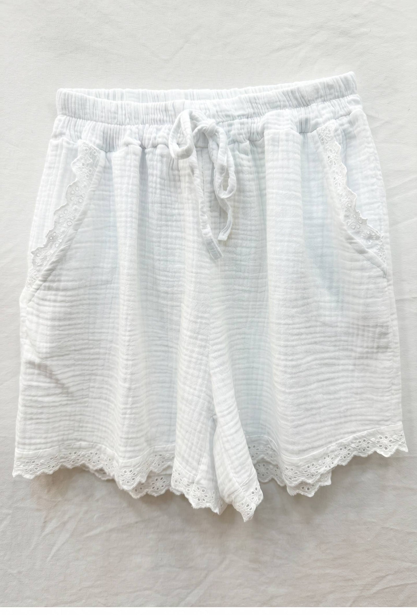 Short en Gaze de Coton avec Broderie @3611_ShBrodeGaze